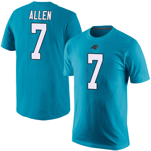 Carolina Panthers Men Blue Kyle Allen Rush Pride Name and Number NFL Football #7 T Shirt->nfl t-shirts->Sports Accessory